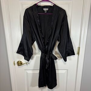 Vintage Nine & Company Short Black Robe Women’s Size L Sexy Robe With Tie